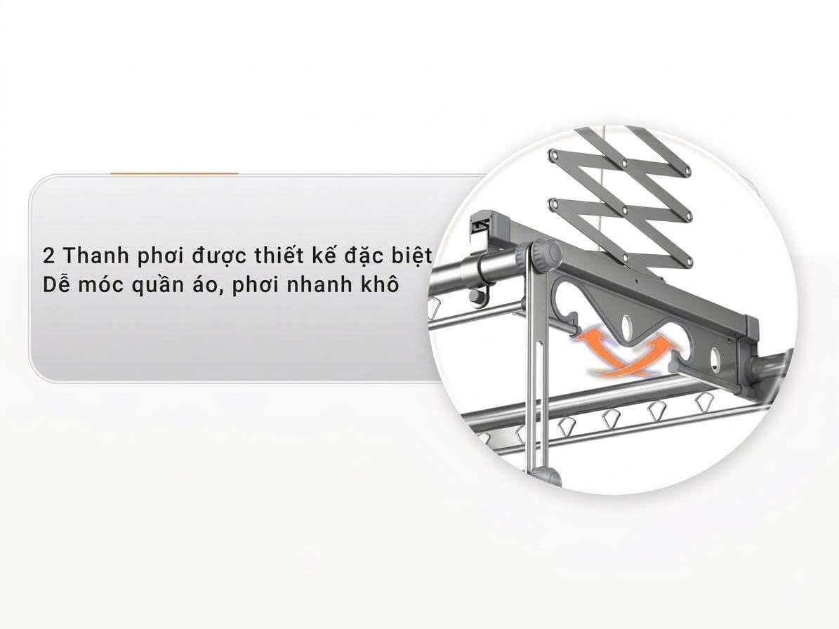 Giàn phơi điều khiển GLT-8018FS - Ảnh 3